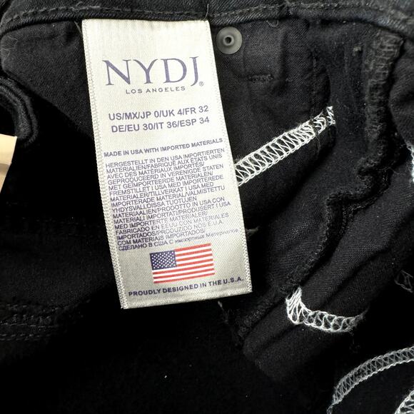 NYDJ Marilyn Tummy-Control Zipper Embellished Straight-Leg Jeans SIze 0 NWT - Picture 12 of 15